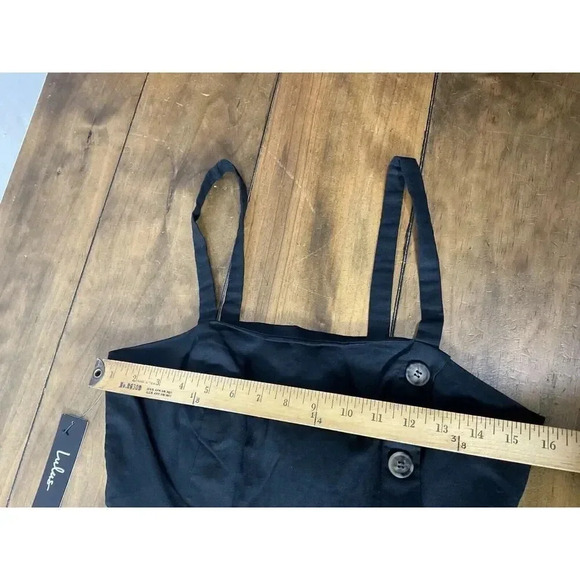 Lulu’s Louetta Black Button Down Linen Mini Dress With Bow Accent Size Medium - Picture 6 of 11